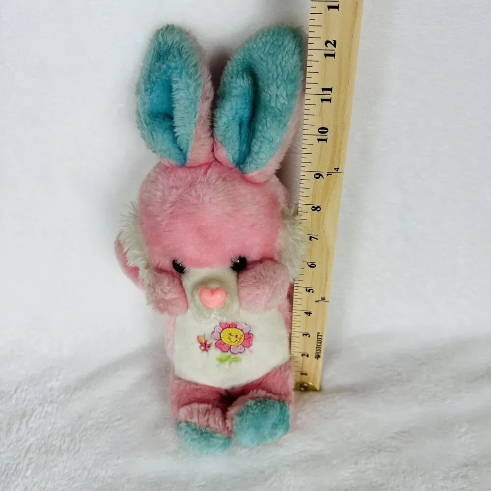 Bunny Hopalong Gang Vintage 80s Plush Stuffed Animal Toy Doll Pink Easter Rabbit